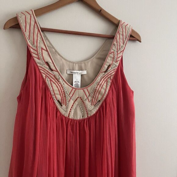 Laundry by Design Vintage Silk Beaded Dress Sz 6 A-Line Fairycore Coquette Y2K - Picture 3 of 10